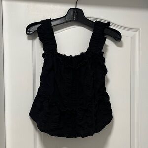 Elegant Black Ruffled Women's Top